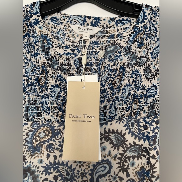 Part Two RinettePW Dress Blue Paisley Print brand new with tag - Picture 7 of 8